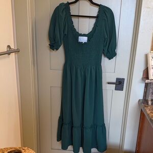 Hill House Deep Green Midi Dress
